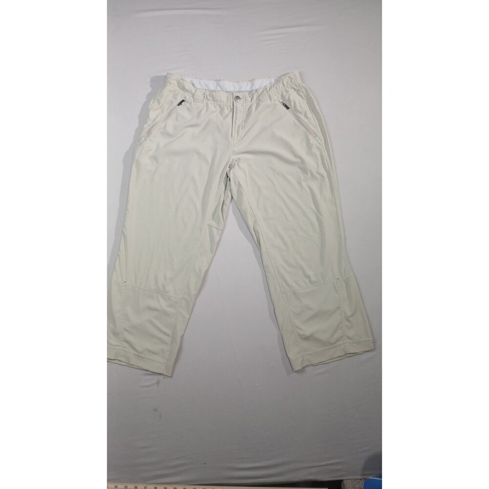 Columbia Titanium Capri Pants Womens 10 Khaki Nylon Stretch Hiking Outdoor...